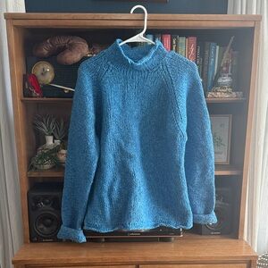 J. Crew Blue Vintage Roll Neck Wool Sweater